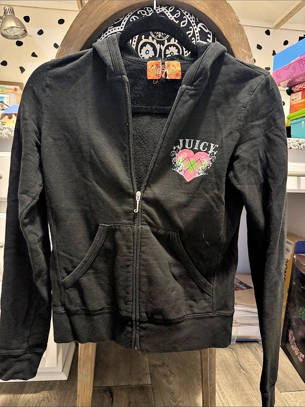 Vintage Juicy Couture Black Zip-Up Hoodie